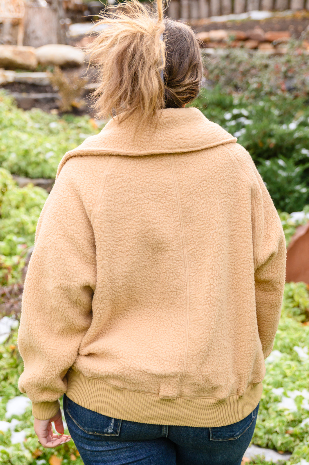Don't Stress Oversized Collar Sherpa Jacket In Taupe - Dahlia Boutique