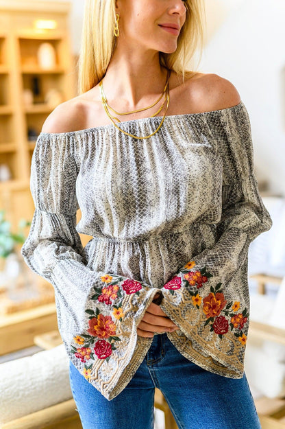 Don't Tempt Me Embroidered Blouse - Dahlia Boutique