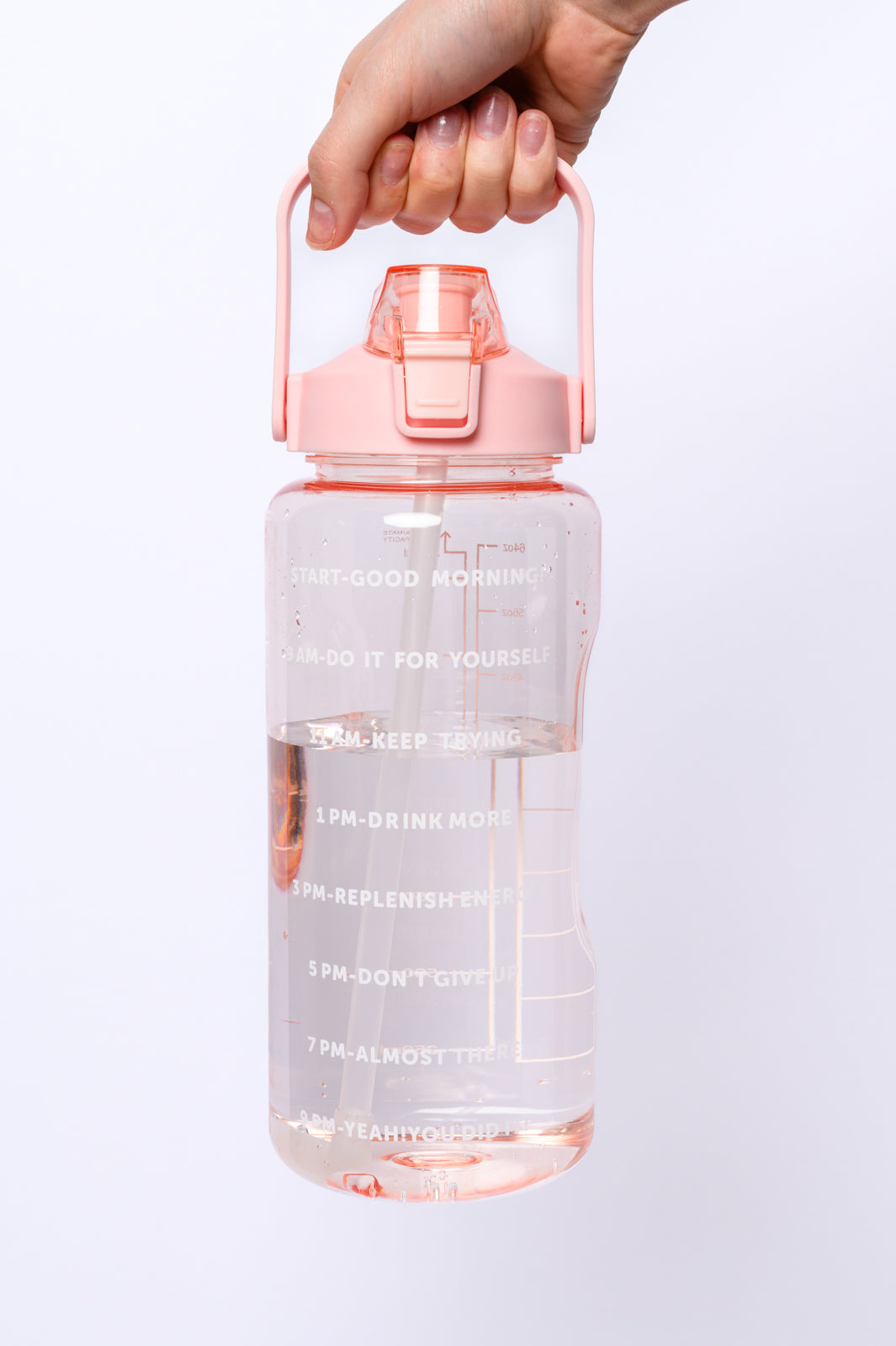 Elevated Water Tracking Bottle in Pink - Dahlia Boutique