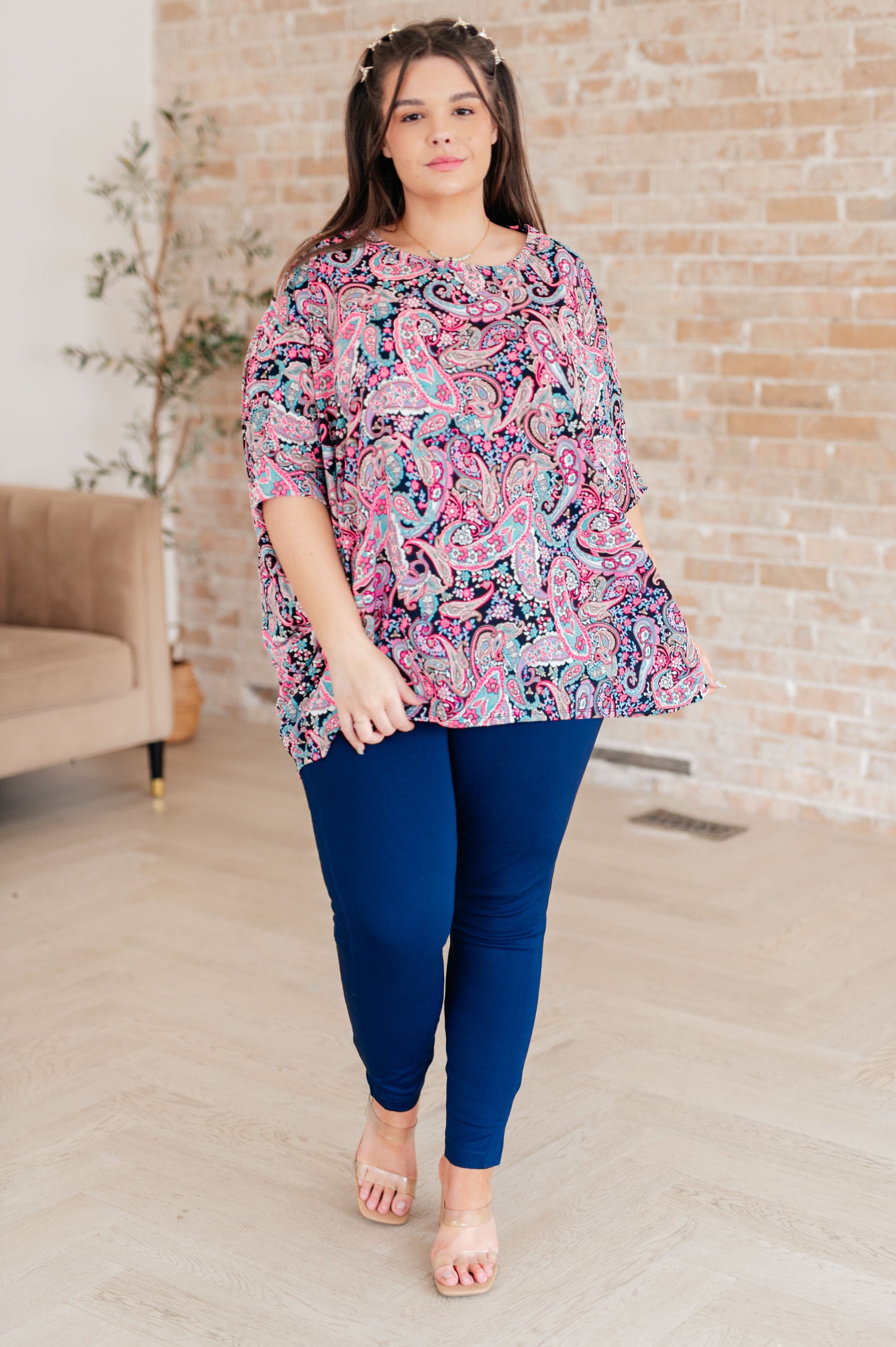 Essentially You Top in Pink Paisley - Dahlia Boutique