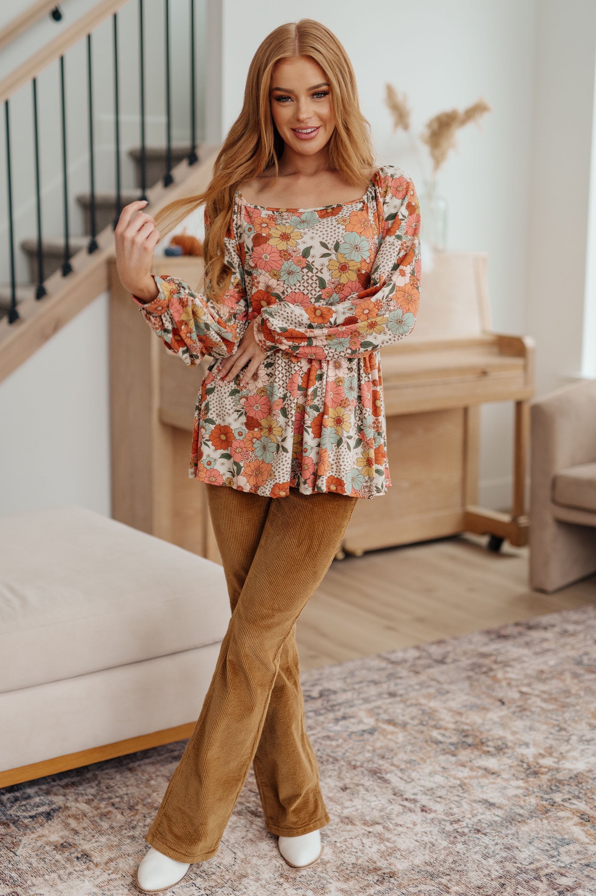 Fall For Florals Babydoll Top - Dahlia Boutique