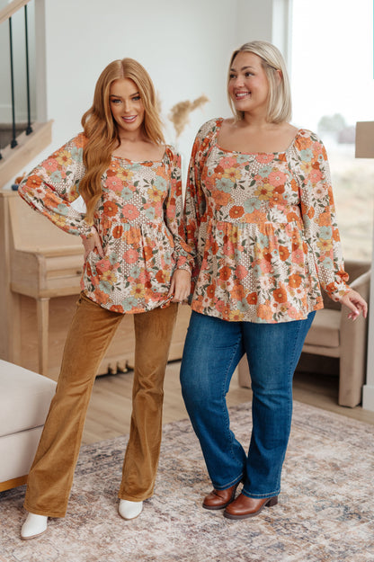 Fall For Florals Babydoll Top - Dahlia Boutique