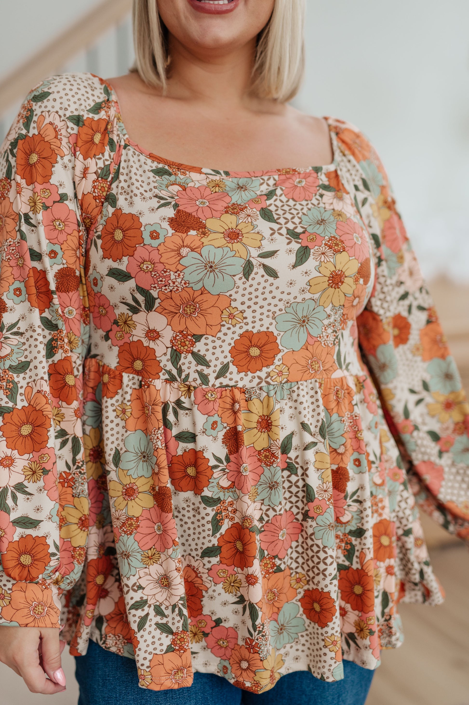 Fall For Florals Babydoll Top - Dahlia Boutique