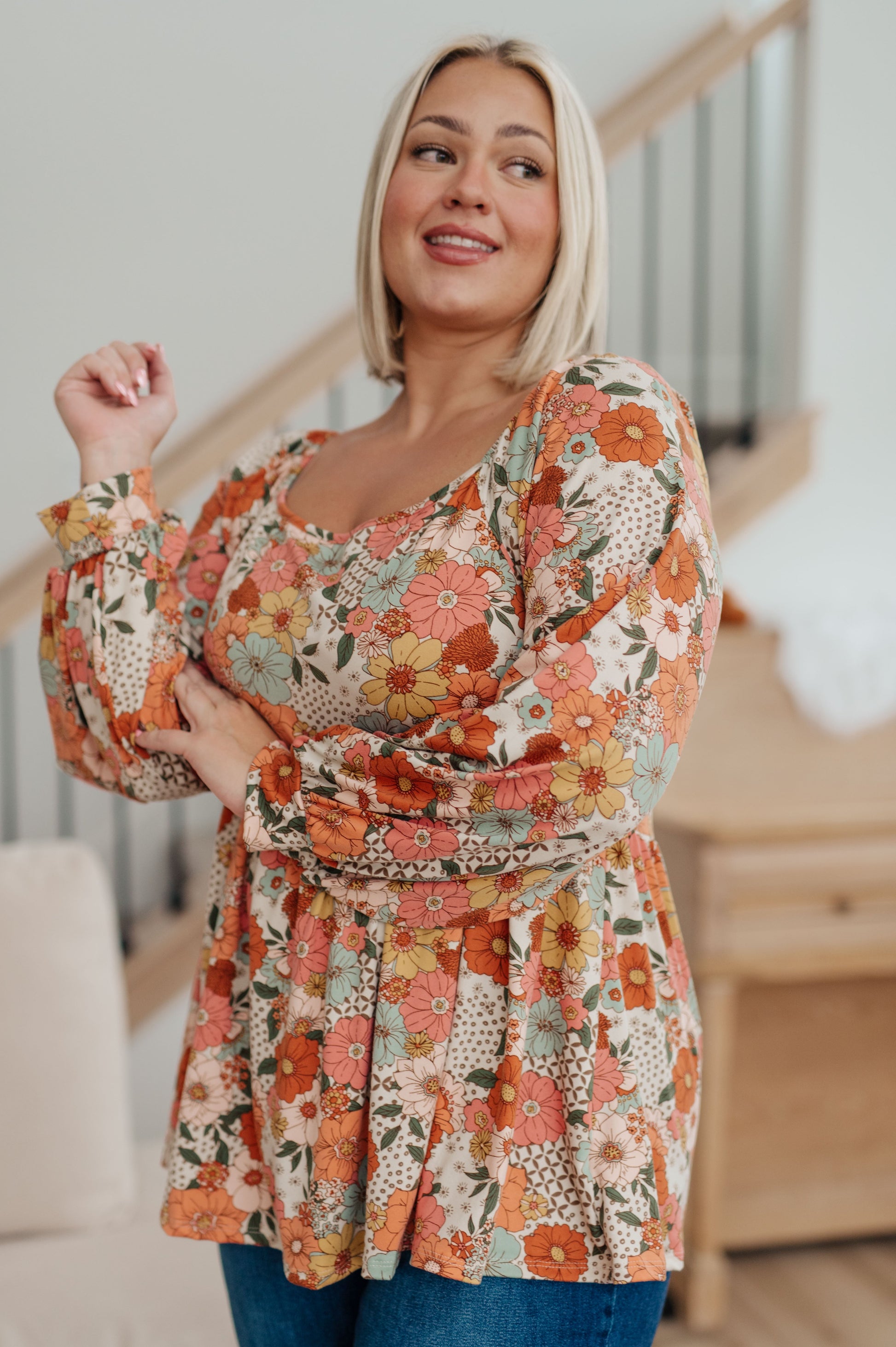 Fall For Florals Babydoll Top - Dahlia Boutique