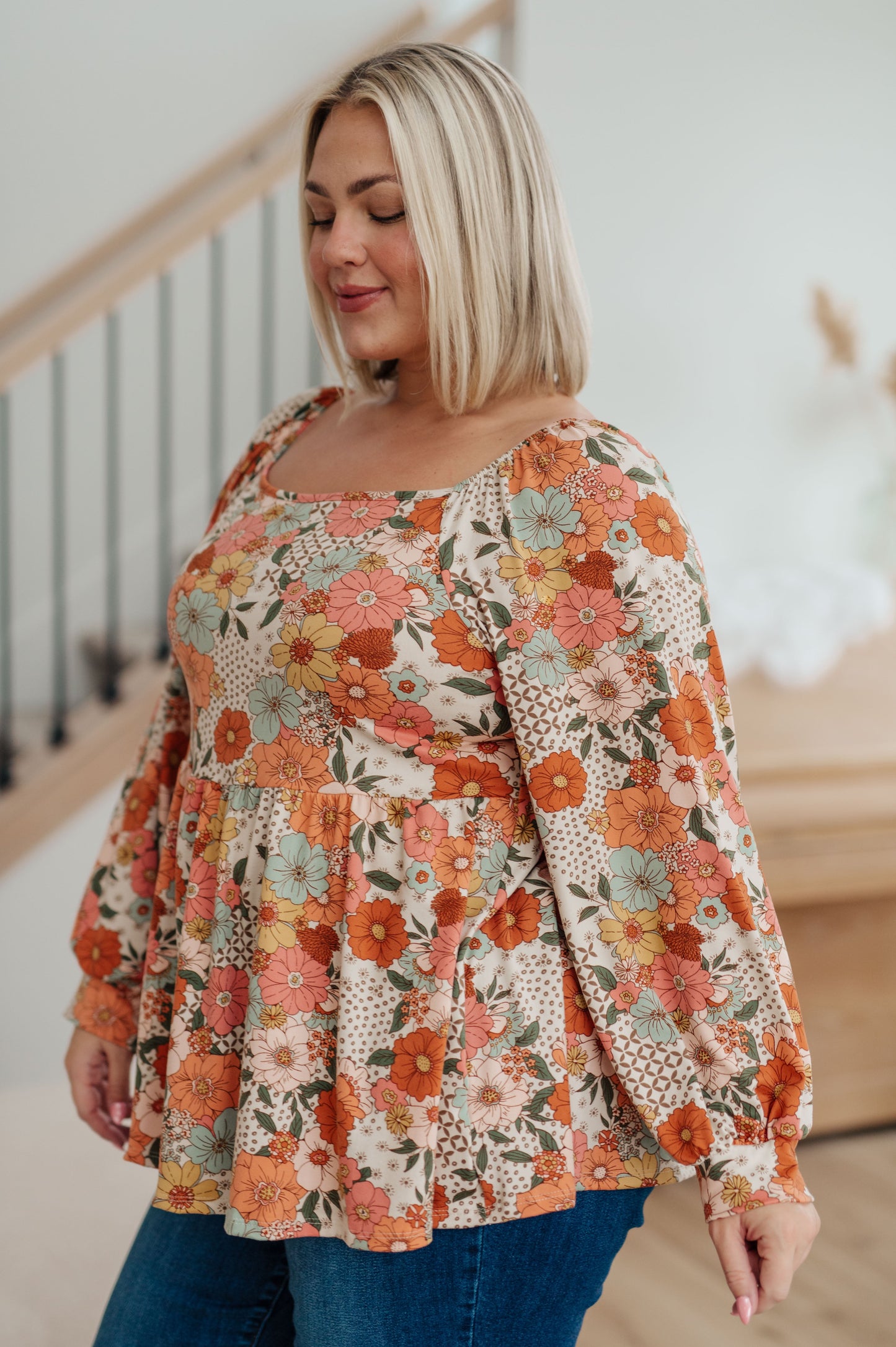 Fall For Florals Babydoll Top - Dahlia Boutique