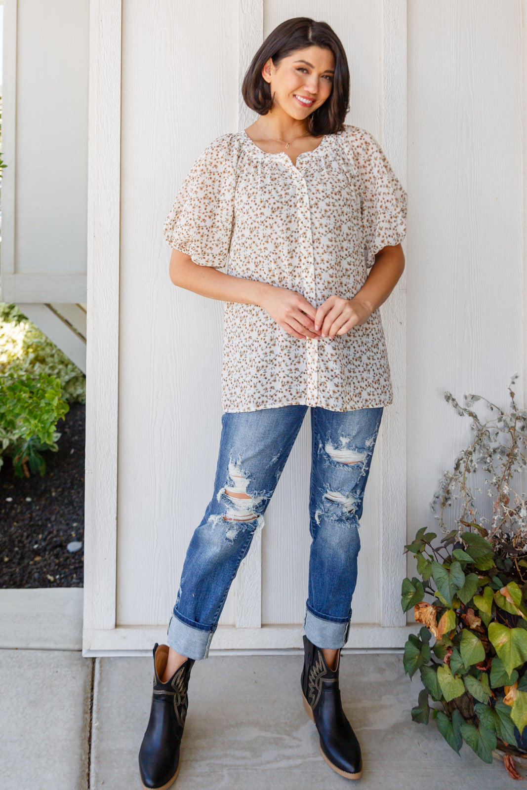 Fancy Me Floral Button Down - Dahlia Boutique