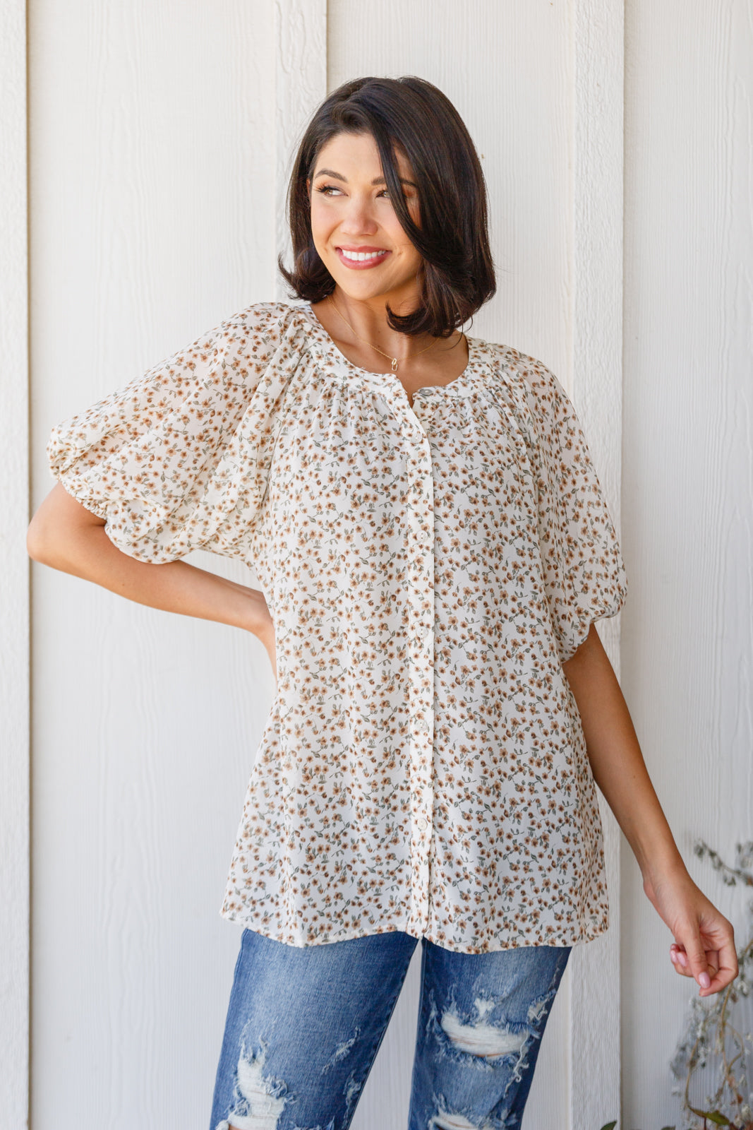 Fancy Me Floral Button Down - Dahlia Boutique