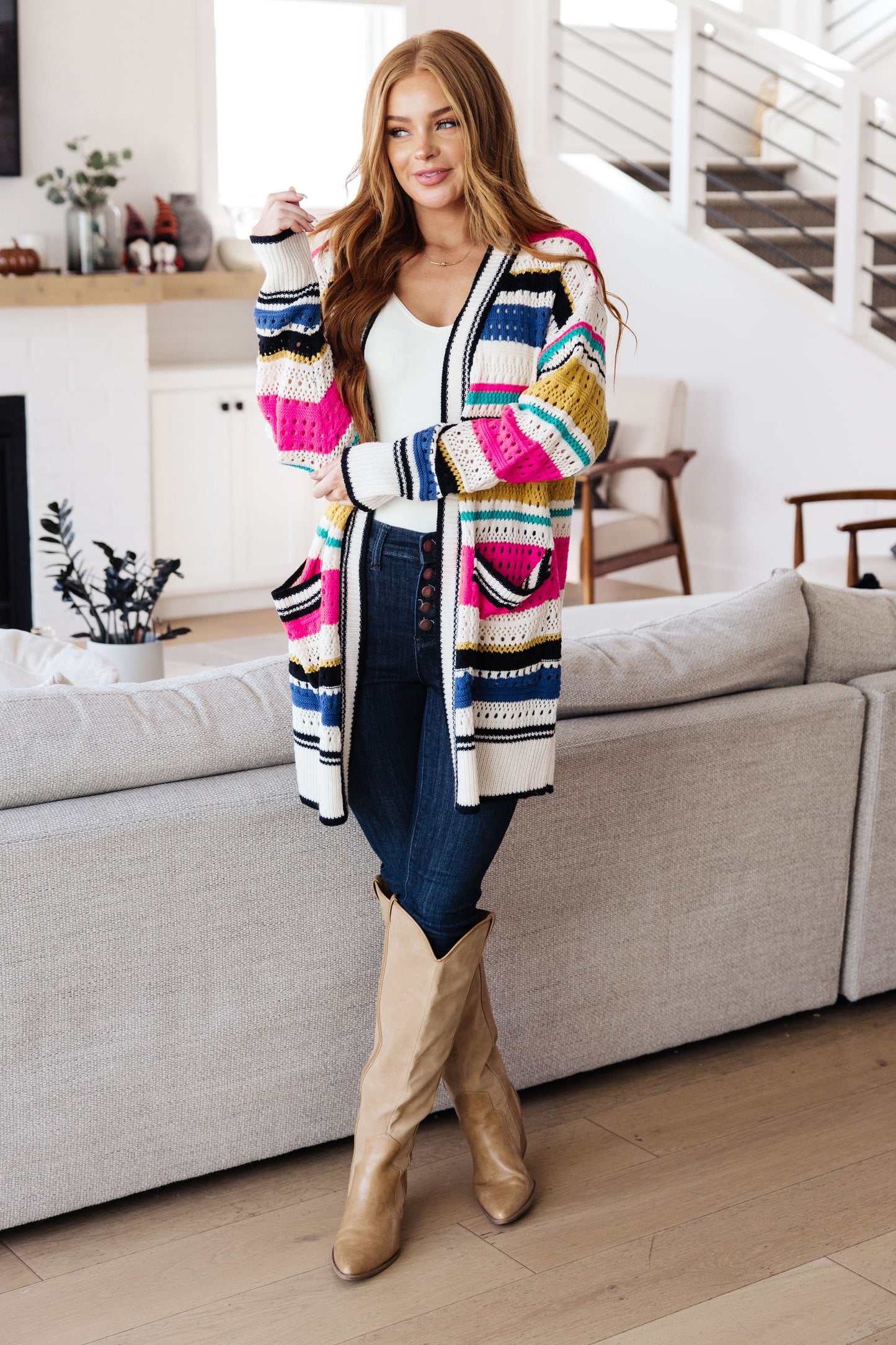 Felt Cute Striped Cardigan - Dahlia Boutique