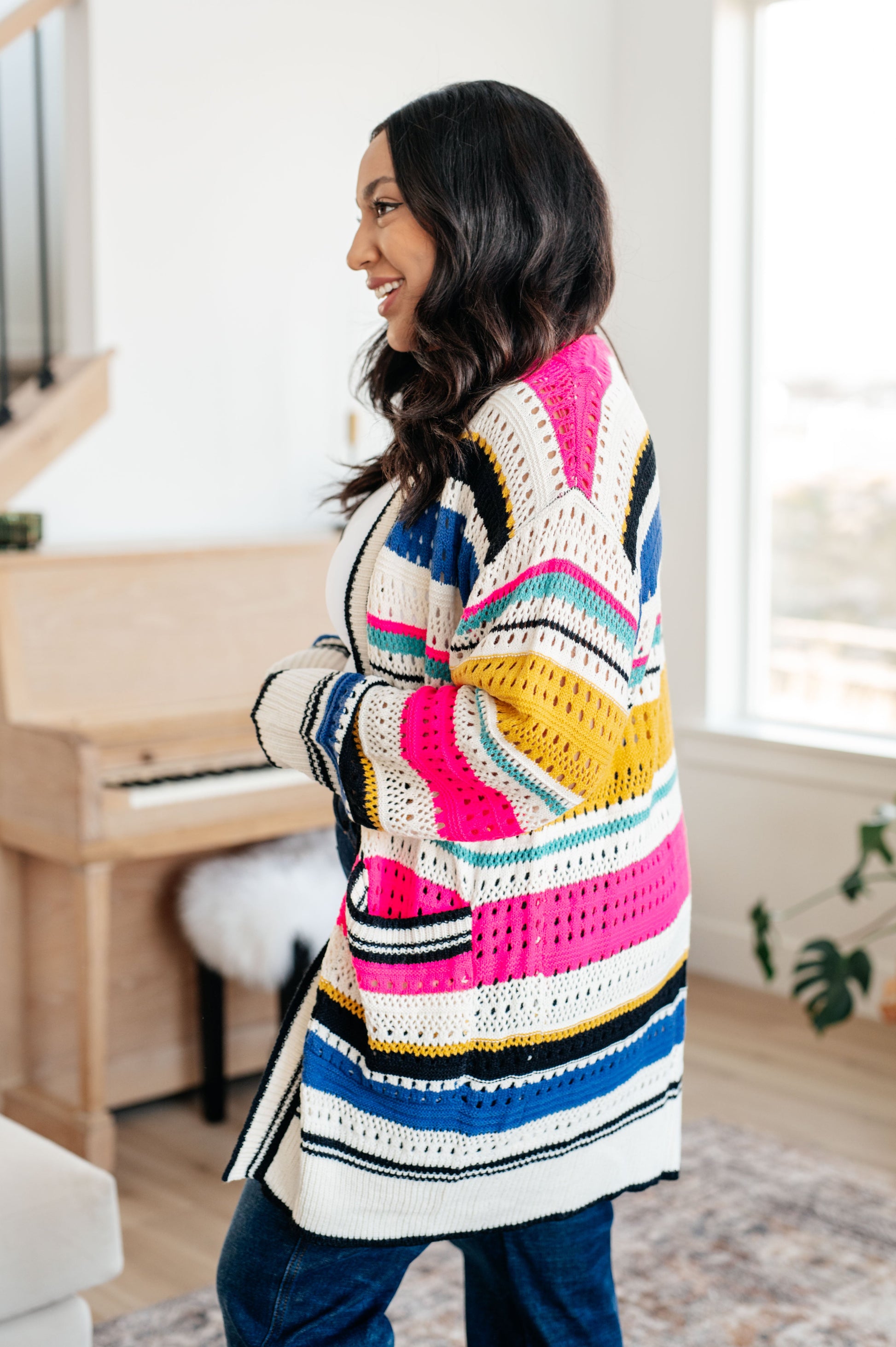 Felt Cute Striped Cardigan - Dahlia Boutique