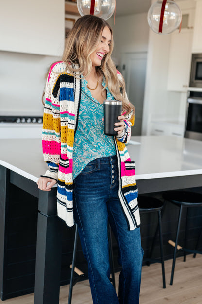 Felt Cute Striped Cardigan - Dahlia Boutique