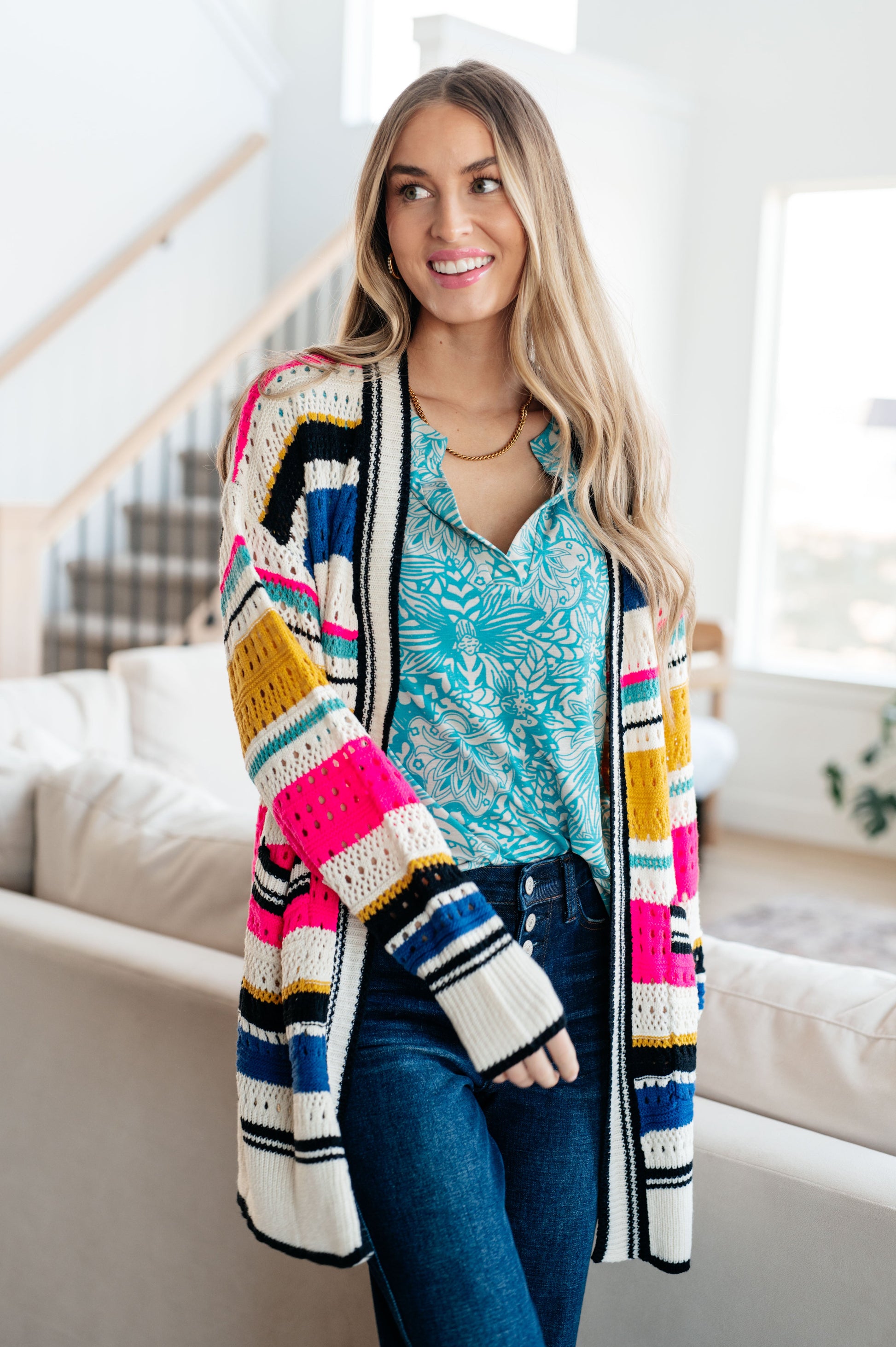 Felt Cute Striped Cardigan - Dahlia Boutique