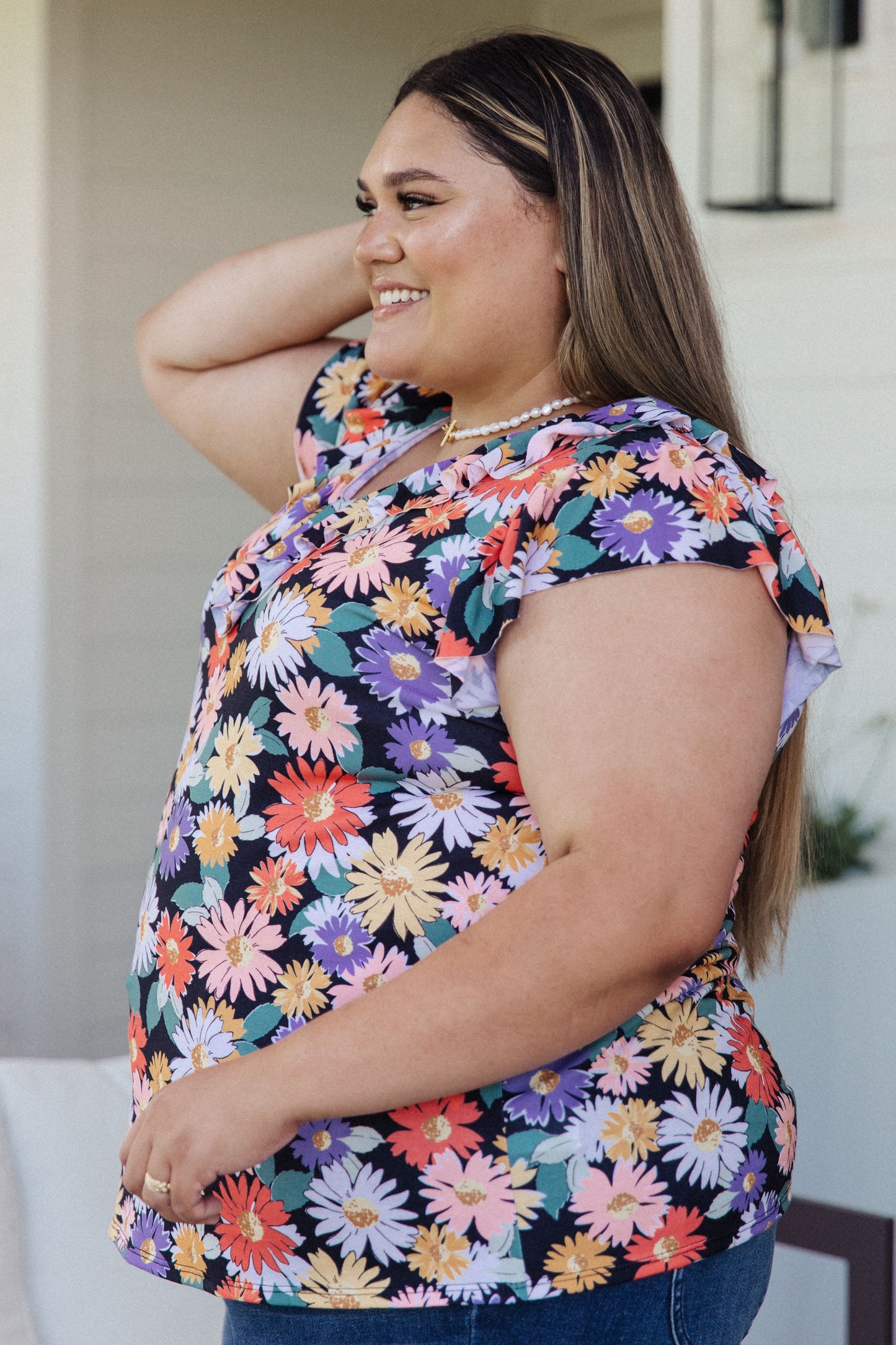 Flower Power Floral Top - Dahlia Boutique