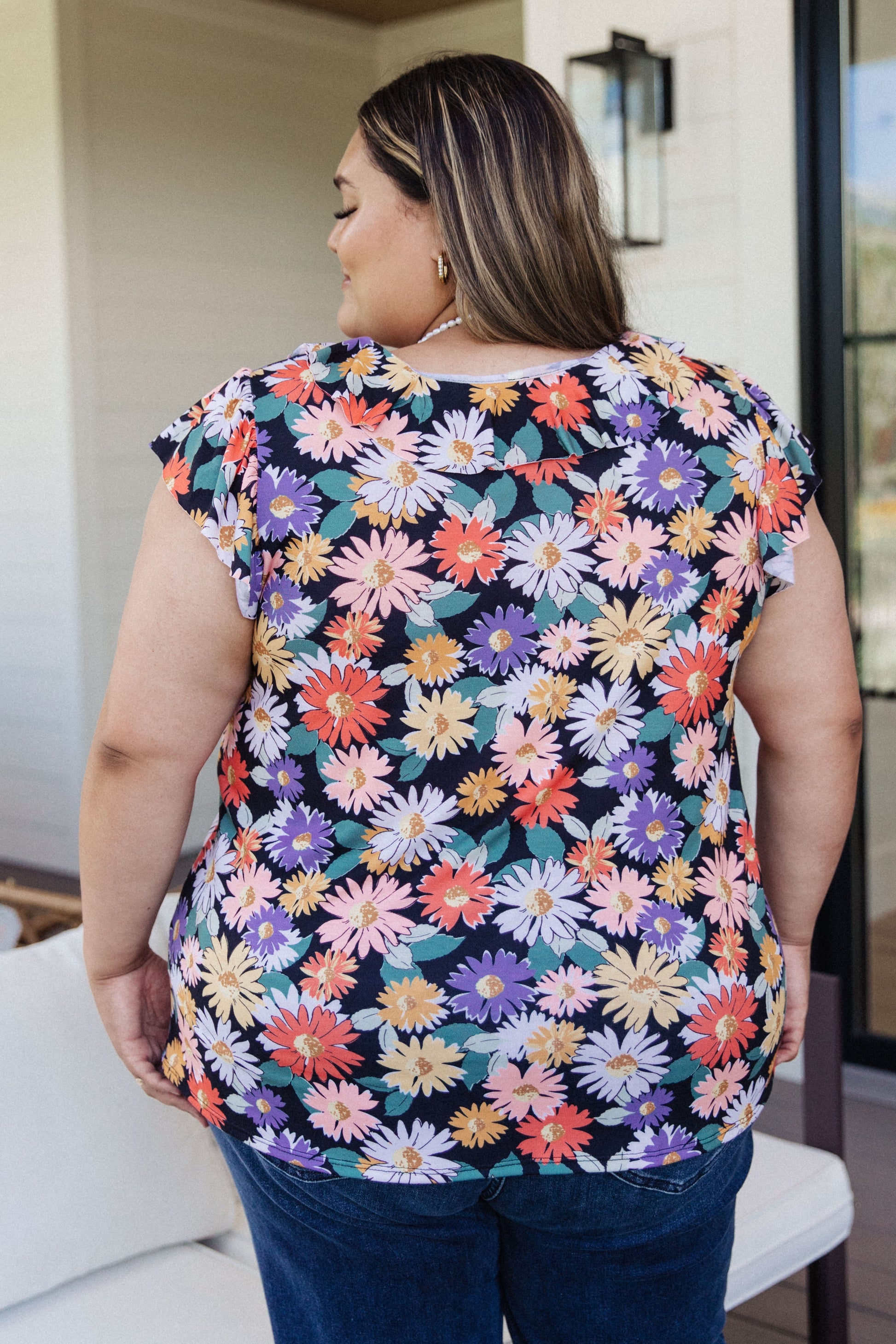 Flower Power Floral Top - Dahlia Boutique