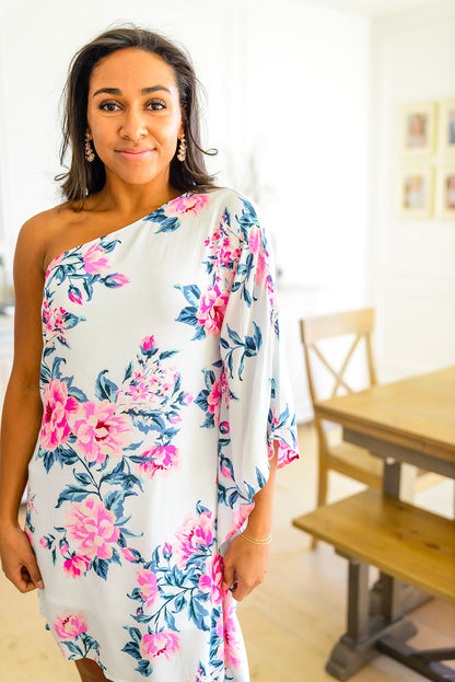 Forever Smitten Floral One Shoulder Dress