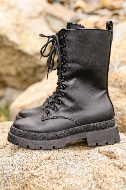 Fresh Feels Combat Boots In Black - Dahlia Boutique