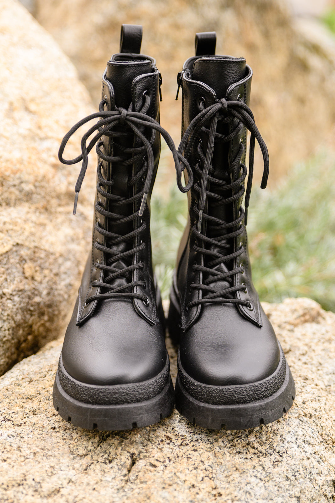 Fresh Feels Combat Boots In Black - Dahlia Boutique