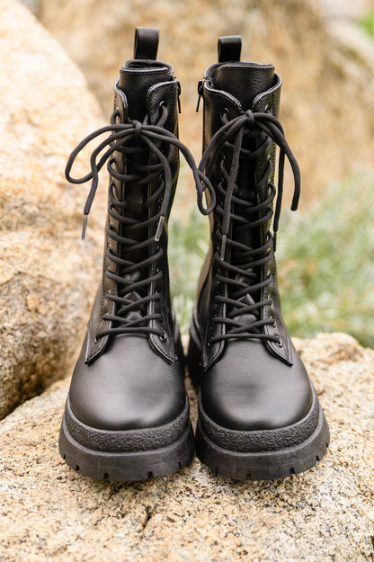 Fresh Feels Combat Boots In Black - Dahlia Boutique