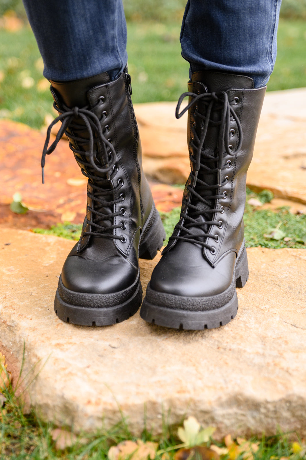 Fresh Feels Combat Boots In Black - Dahlia Boutique