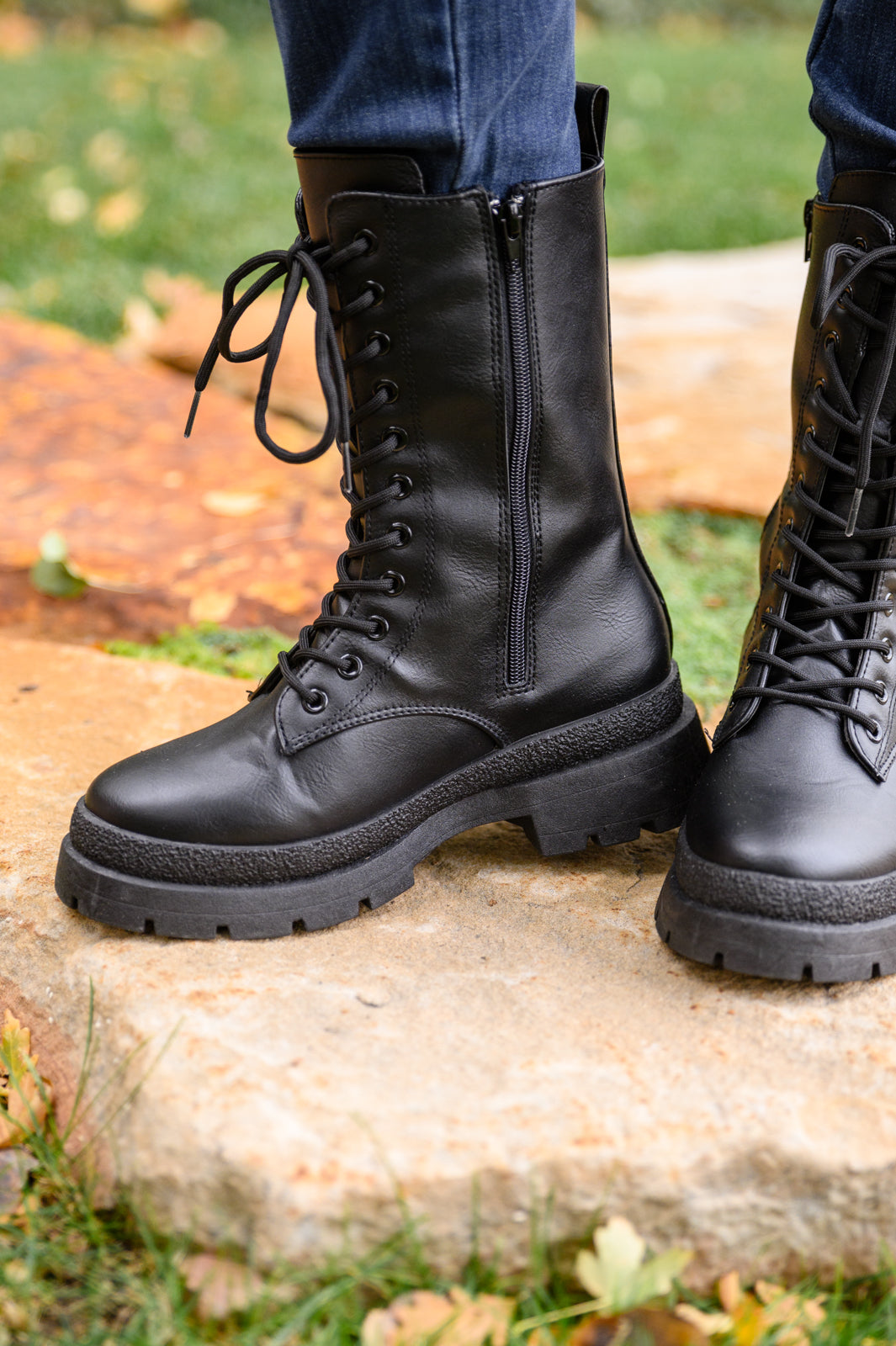 Fresh Feels Combat Boots In Black - Dahlia Boutique