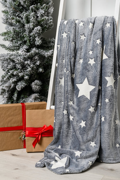 Glow in the Dark Blanket in Gray Star - Dahlia Boutique