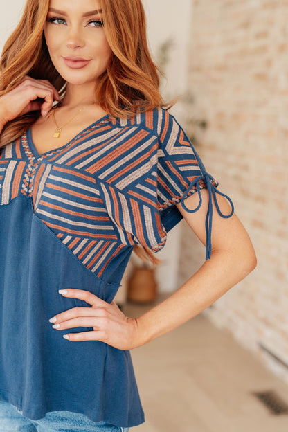 Greece Lightning V-Neck Blouse - Dahlia Boutique