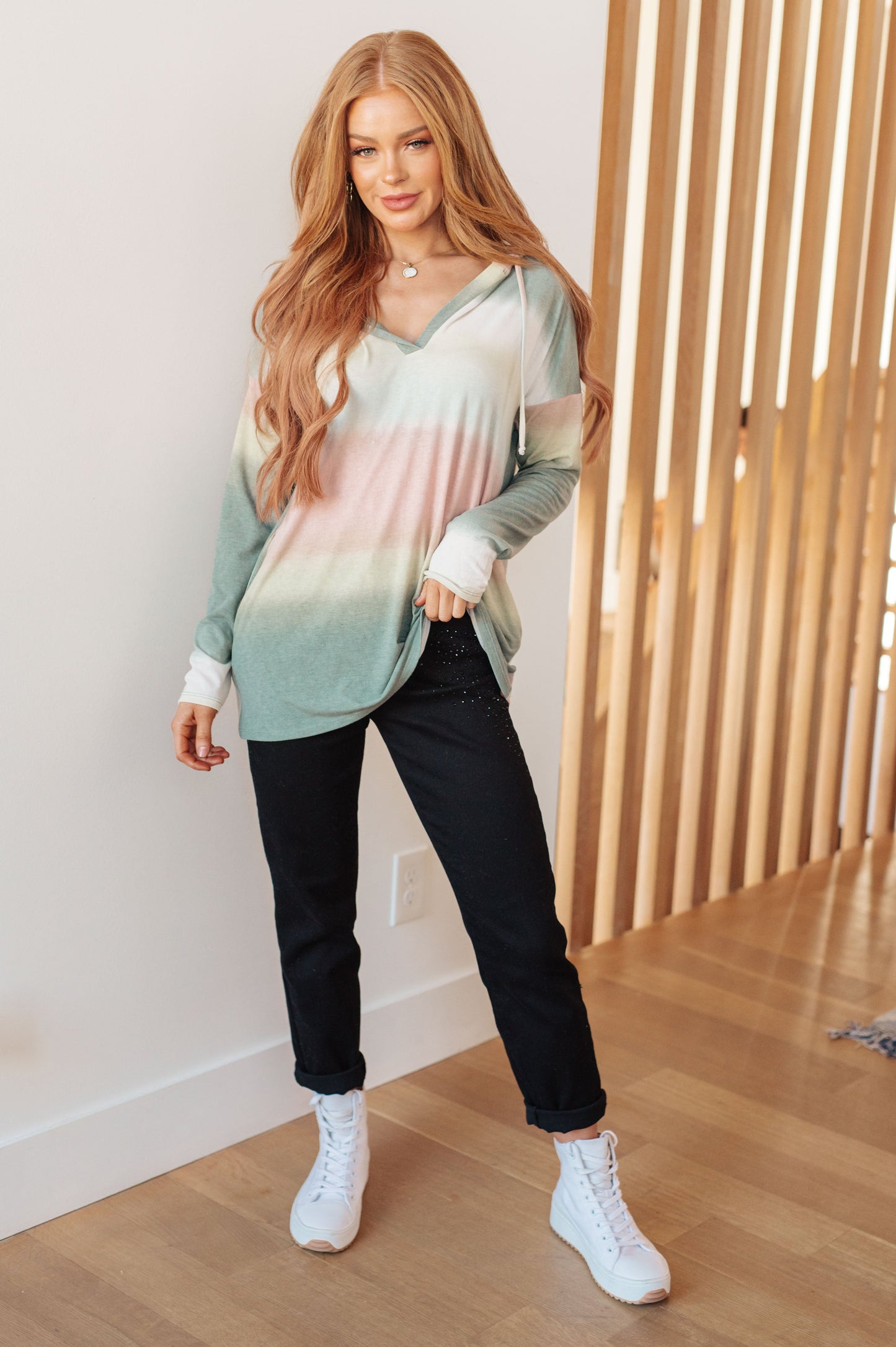 Hazy Horizon Ombre Hoodie - Dahlia Boutique