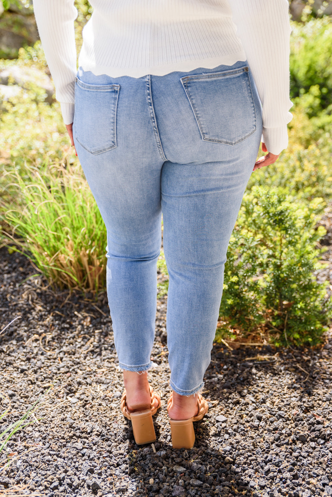 Hi-Rise Button Fly Skinny - Dahlia Boutique