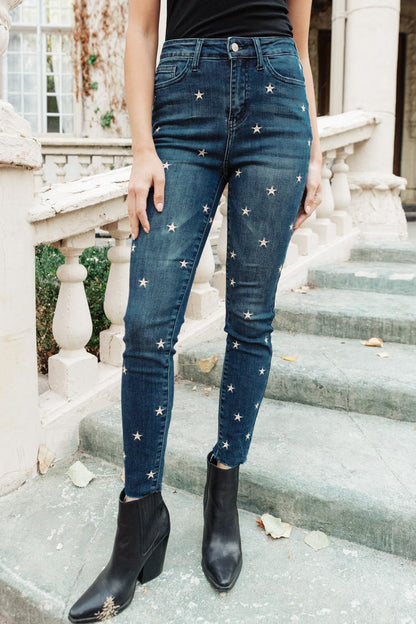 High Rise Starlight Skinnies - Dahlia Boutique