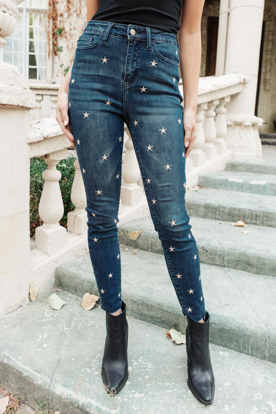 High Rise Starlight Skinnies - Dahlia Boutique