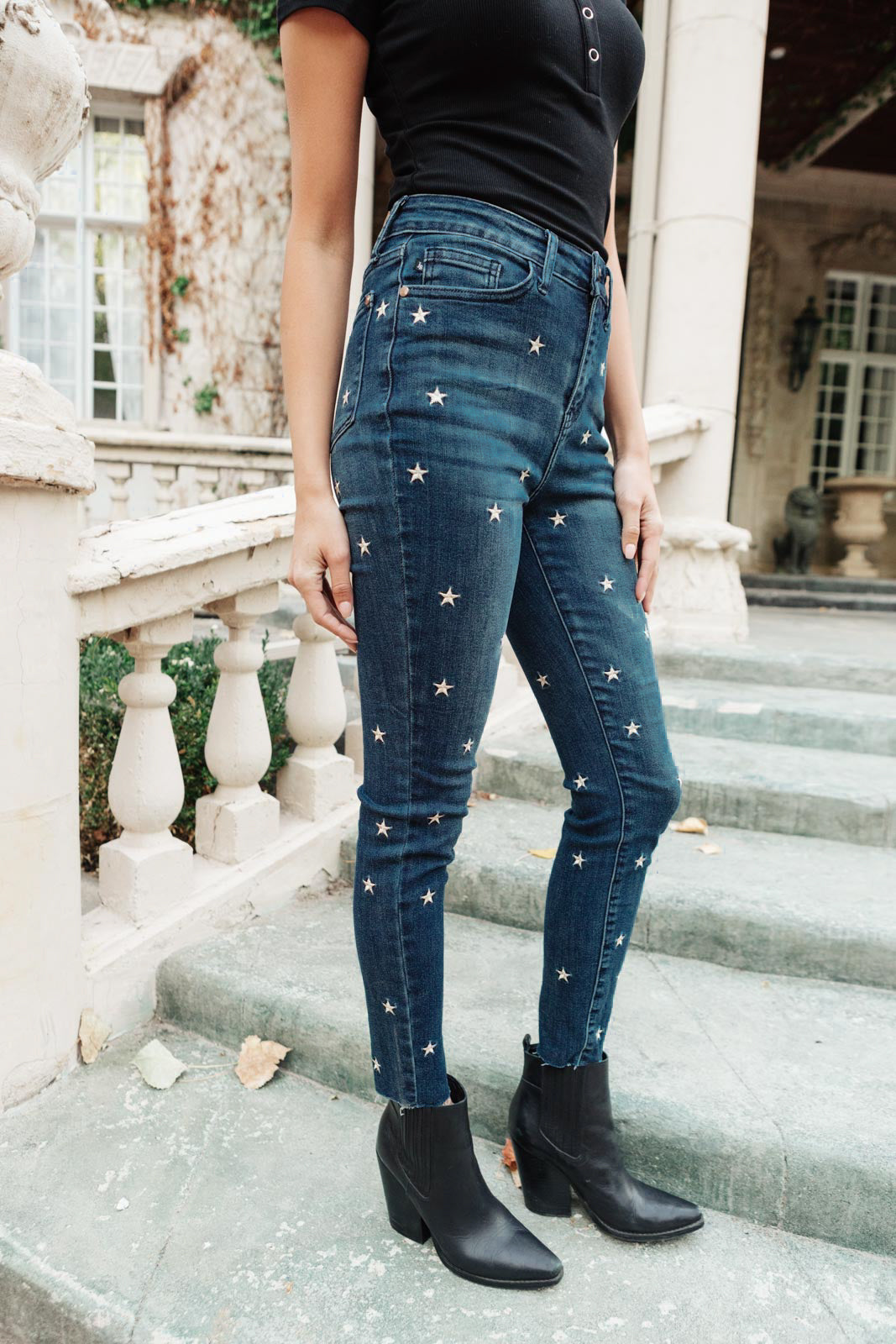 High Rise Starlight Skinnies - Dahlia Boutique