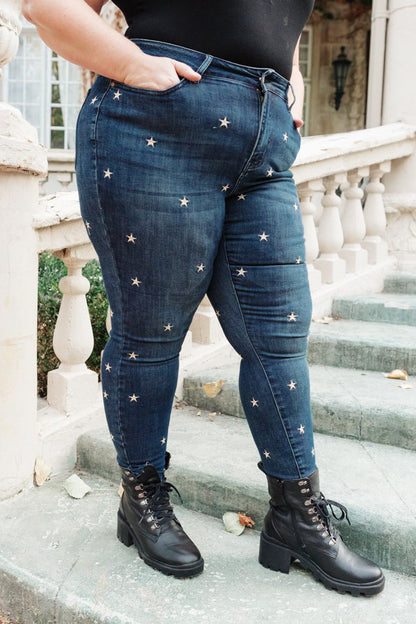 High Rise Starlight Skinnies - Dahlia Boutique