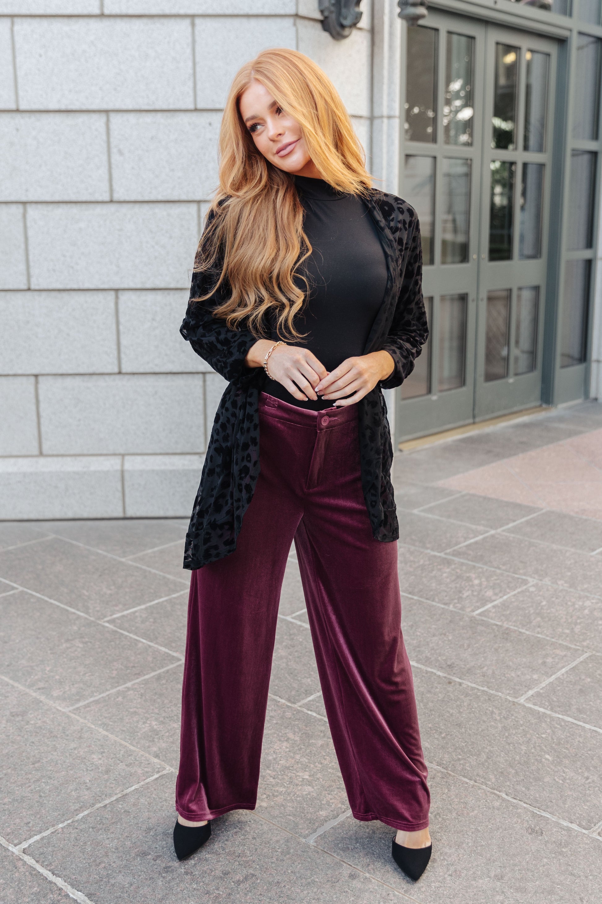 High Society Velvet Wide Leg Trousers - Dahlia Boutique