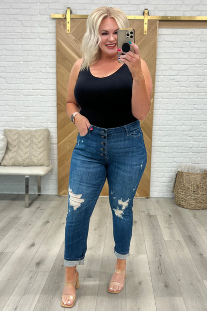 Colt High Rise Button Fly Distressed Boyfriend Jeans - Dahlia Boutique