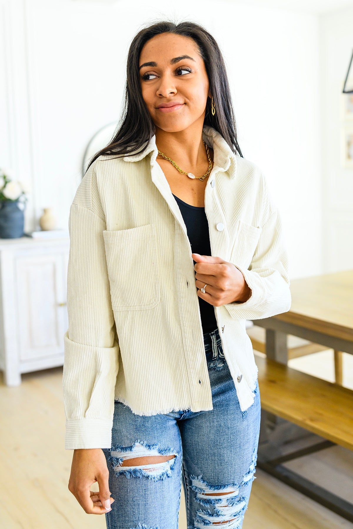 Invested in You Corduroy Shacket - Dahlia Boutique