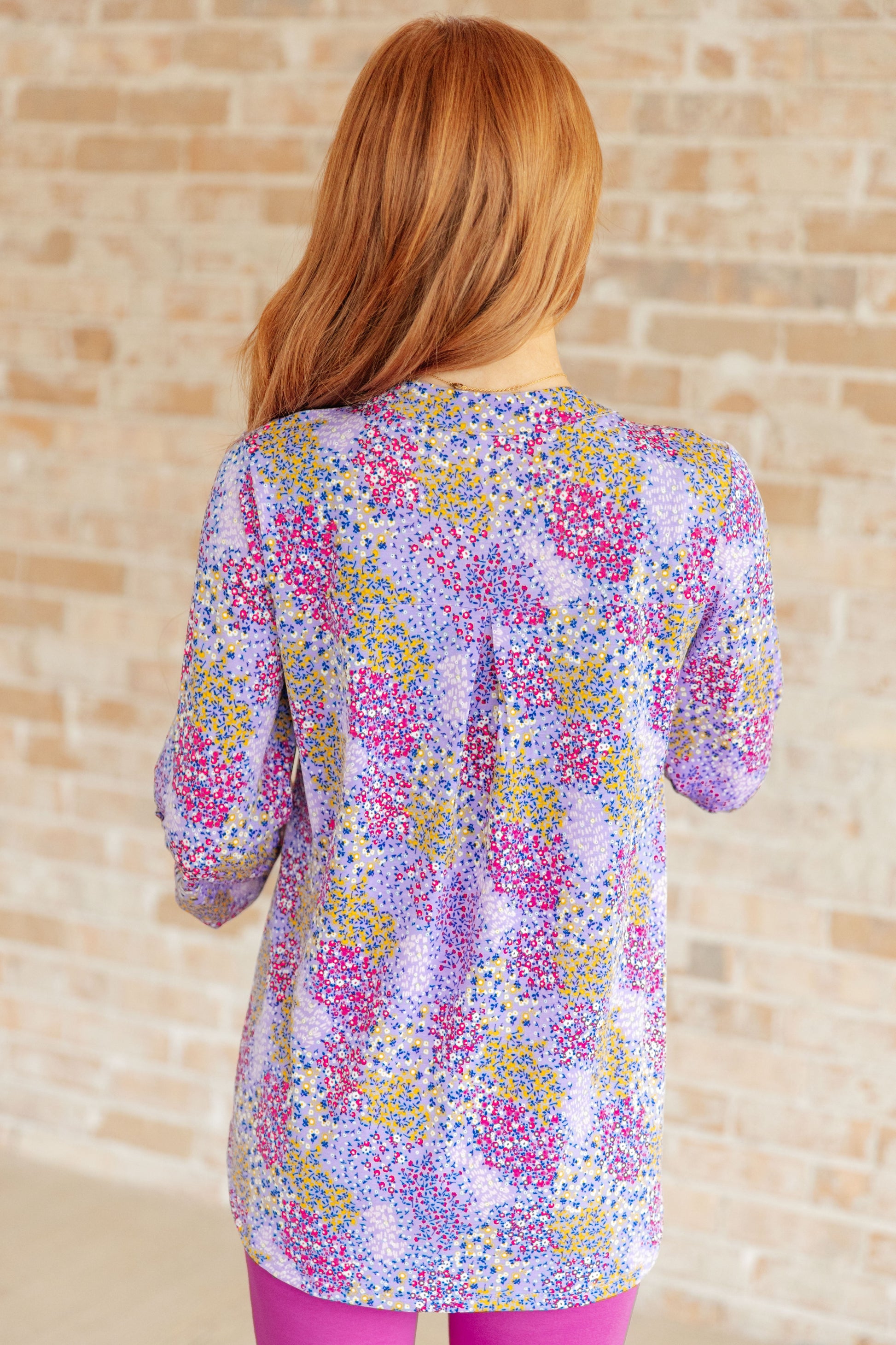 Lizzy Top in Lavender Ditsy Floral - Dahlia Boutique