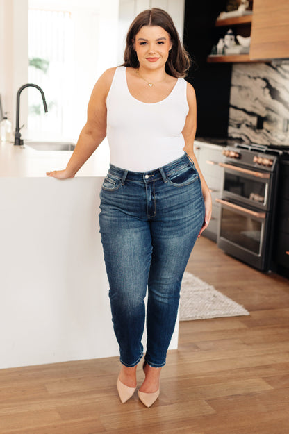 London Midrise Cuffed Boyfriend Jeans - Dahlia Boutique