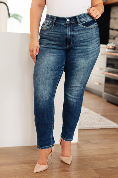 London Midrise Cuffed Boyfriend Jeans - Dahlia Boutique