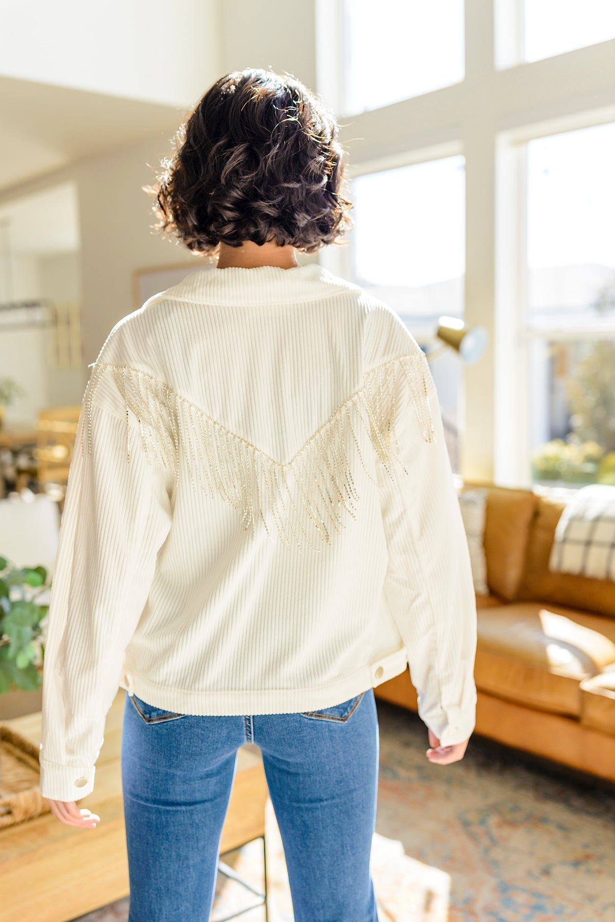 Loretta Rhinestone Fringe Jacket - Dahlia Boutique