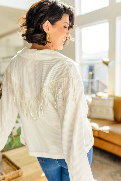 Loretta Rhinestone Fringe Jacket - Dahlia Boutique