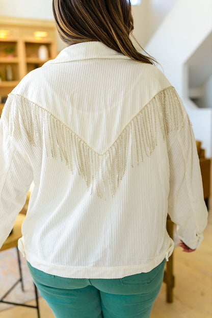 Loretta Rhinestone Fringe Jacket - Dahlia Boutique