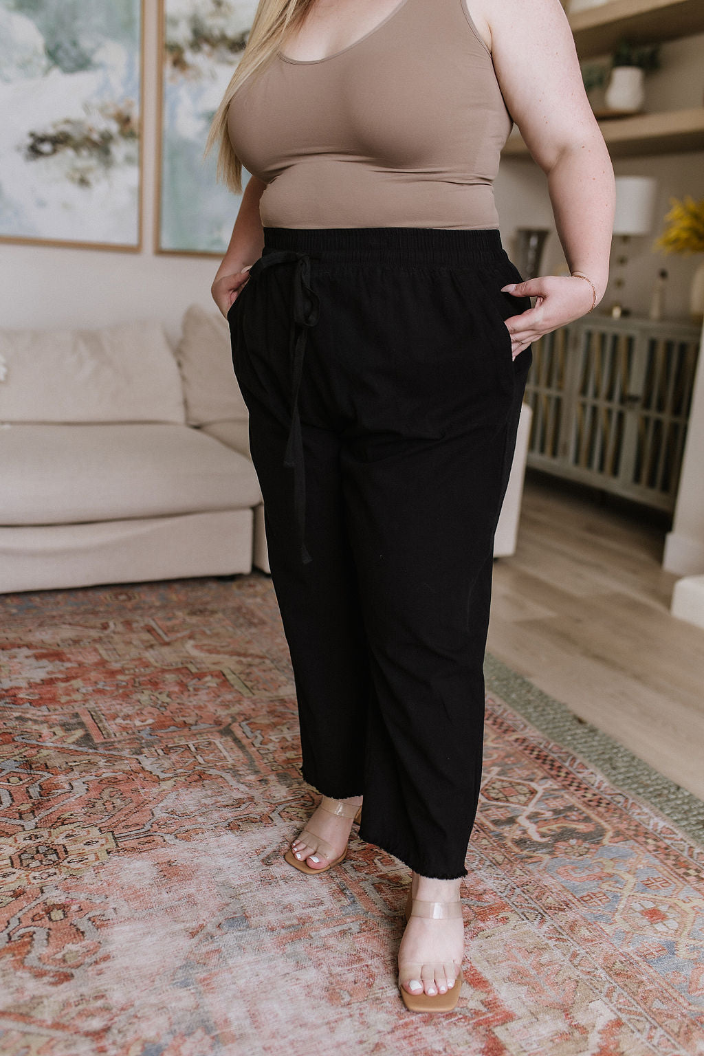 Love Me Dearly High Waisted Pants in Black - Dahlia Boutique