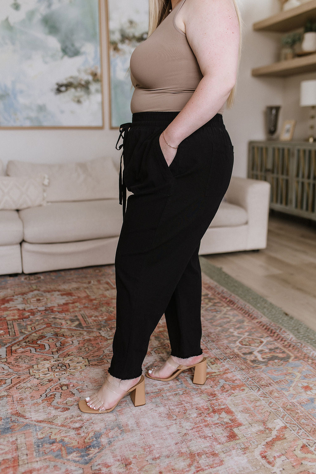 Love Me Dearly High Waisted Pants in Black - Dahlia Boutique