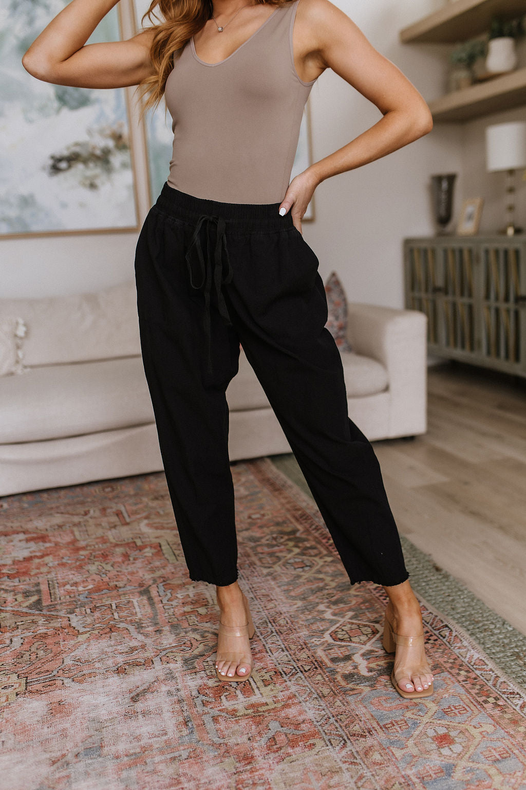 Love Me Dearly High Waisted Pants in Black - Dahlia Boutique