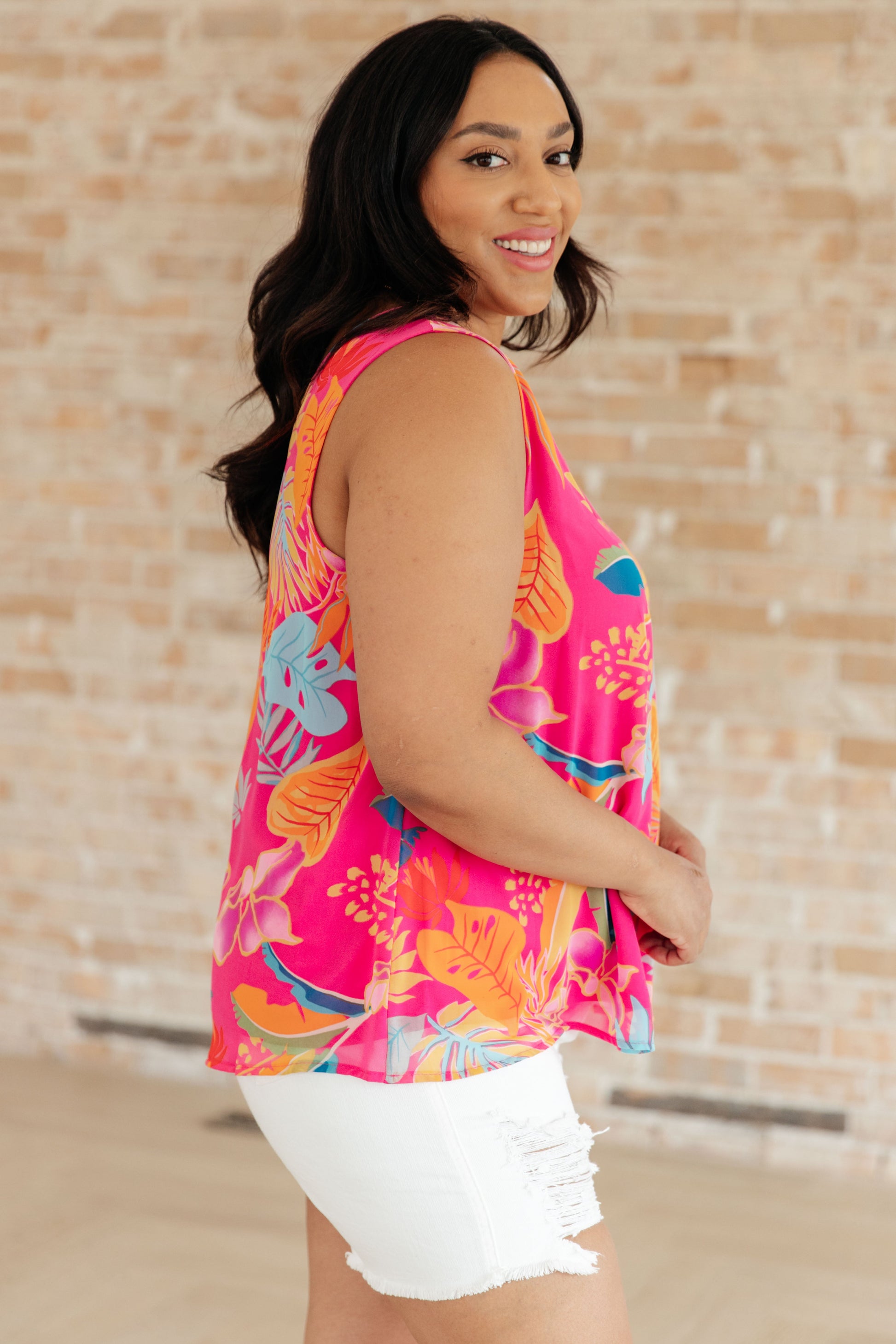 Love Me Like You Do Floral Sleeveless Blouse - Dahlia Boutique