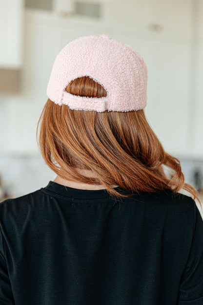 Lyla Sherpa Ball Cap in Pink - Dahlia Boutique