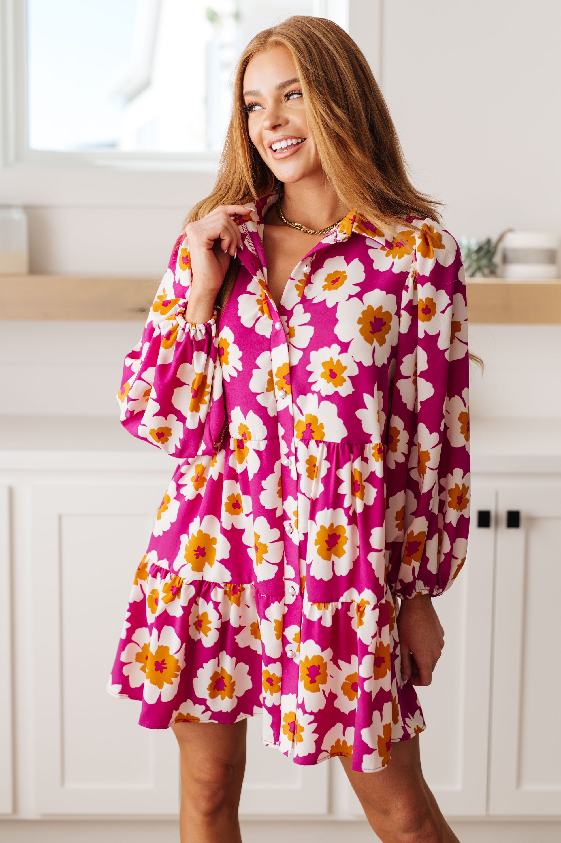 Magnificently Mod Floral Shirt Dress - Dahlia Boutique