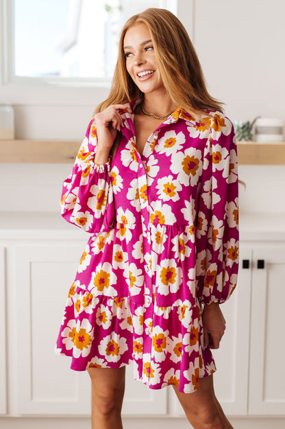 Magnificently Mod Floral Shirt Dress - Dahlia Boutique