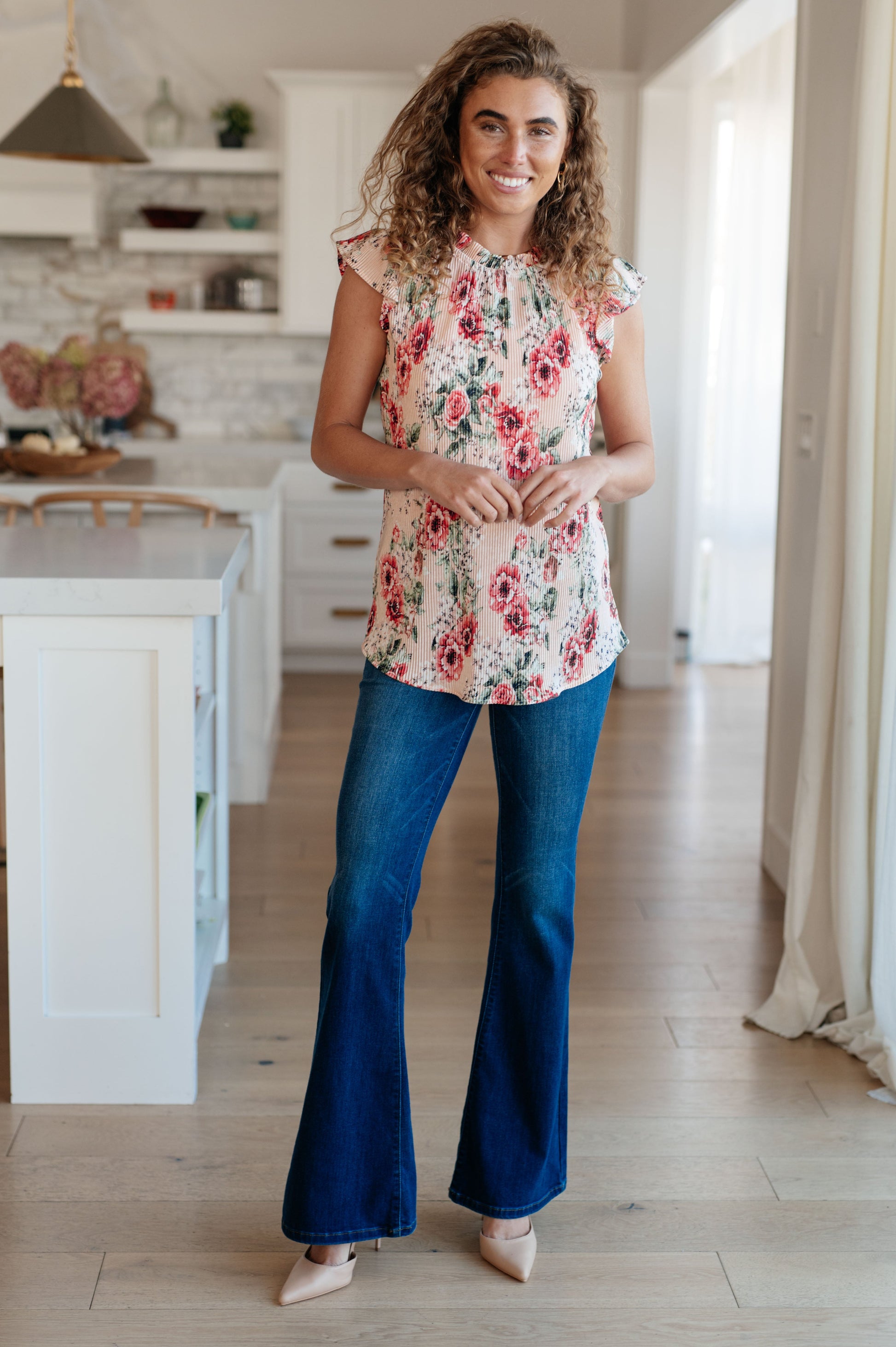 Making Me Blush Floral Top - Dahlia Boutique