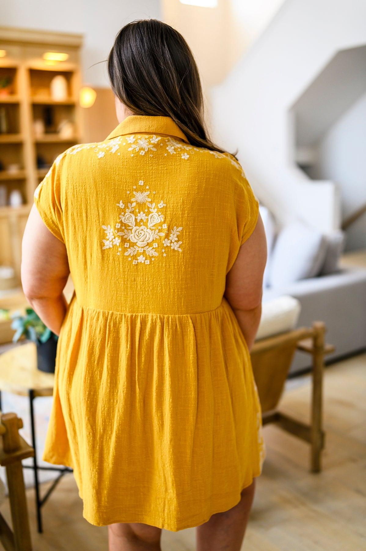 Marigold Embroidered Dress - Dahlia Boutique