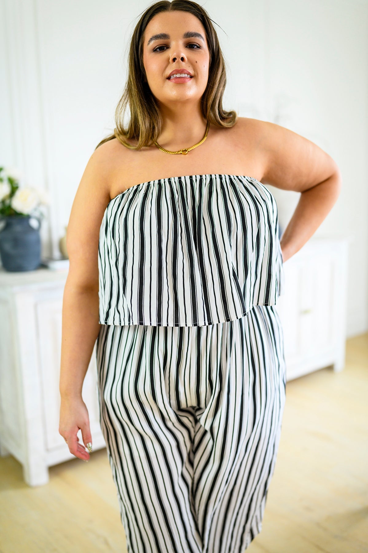 Modern Stripes Sleeveless Jumpsuit - Dahlia Boutique